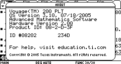 Screenshot of TI Voyage 200 about screen